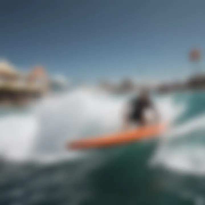 A panoramic view of the Surf Expo filled with exhibitors and attendees