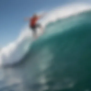 Surfer executing a perfect cutback on a wave