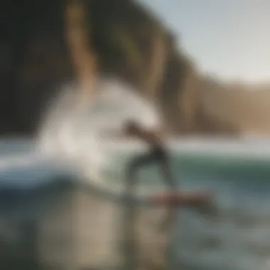 A surfer practicing yoga for flexibility and balance