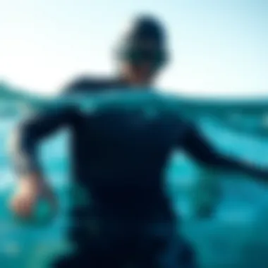 Visual representation of buoyancy in surf wetsuits in water