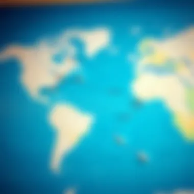 Global map highlighting surfboard shipping routes