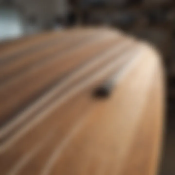 Close-up of high-quality materials used in surfboard rack construction