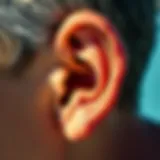 Illustration of surfer's ear anatomy