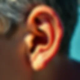 Illustration of surfer's ear anatomy