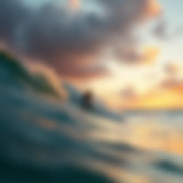 A surfer riding a wave at Sunset Beach