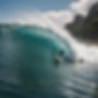 A surfer riding a powerful wave at a popular surf spot