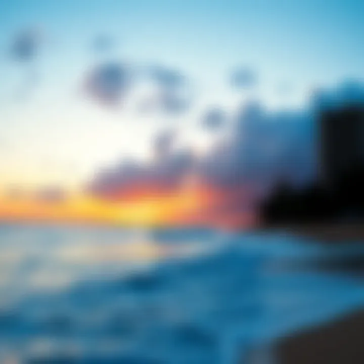 Tranquil Sunset Over Waikiki Beach A serene sunset view over Waikiki Beach