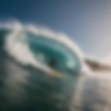 A skilled surfer riding a powerful wave