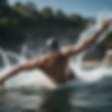 A swimmer demonstrating a perfect freestyle stroke