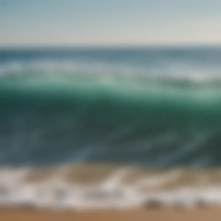 Gentle waves lapping on a serene beach