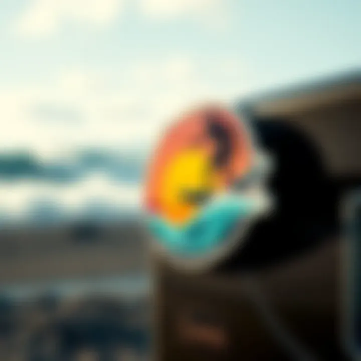 Artistic Design of a Modern Surfing Bumper Sticker Artistic design of a modern surfing bumper sticker