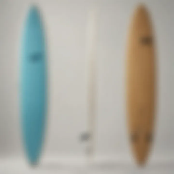 A scale diagram showing surfboard dimensions