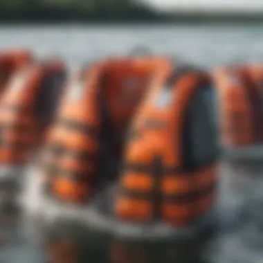 Life jackets in action during a watersport event