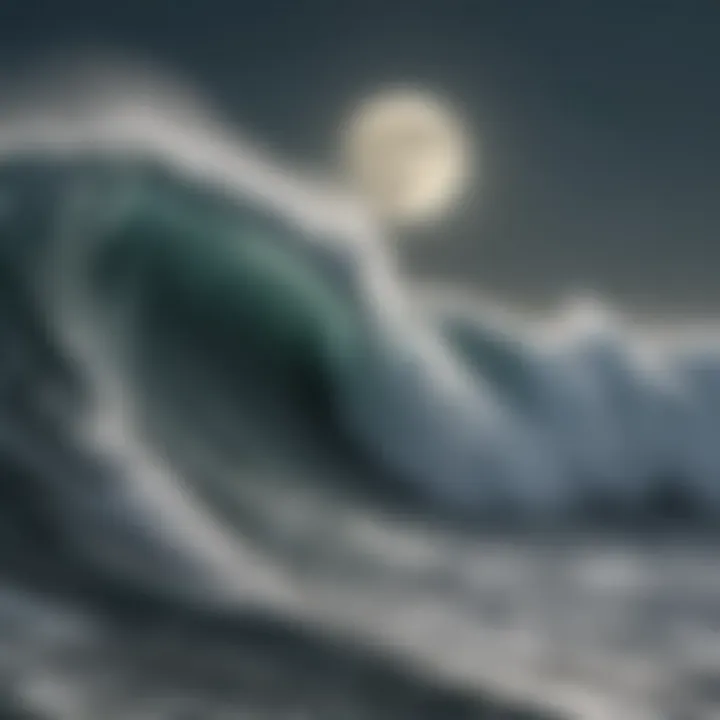 Tidal waves influenced by the moon