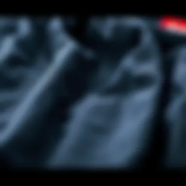 Close-up of fabric details showcasing functionality and style of baggies