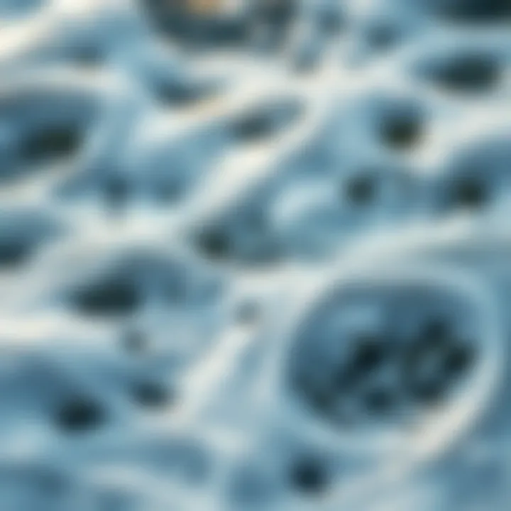 The Intricacies of Oceanic Sound Patterns Close-up of sea foam illustrating the intricate patterns of sound