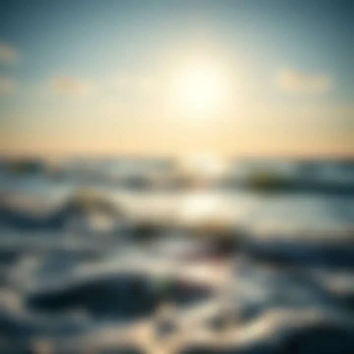 The Tranquility of Ocean Sounds A serene seaside landscape highlighting the tranquil sound of the ocean