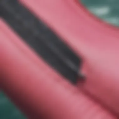 Fabric Detail: Roxy Surfsuit Material Close-up of Roxy surfsuit fabric showcasing its texture