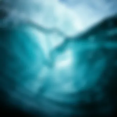 Close-up of ocean waves creating musical patterns