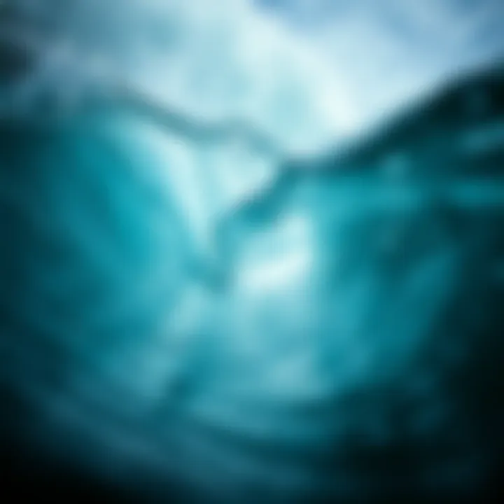 Close-up of ocean waves creating musical patterns