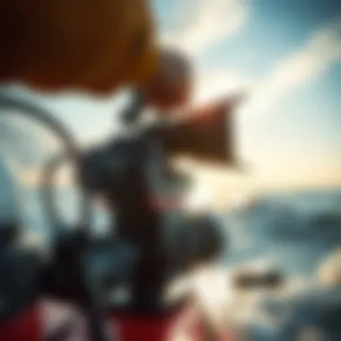 Technological equipment capturing ocean wave sounds