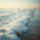 Gentle ocean waves lapping at the shore