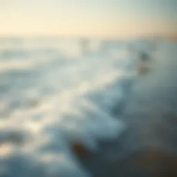 Gentle ocean waves lapping at the shore