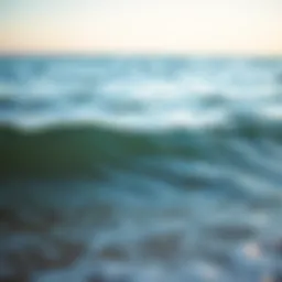 Calm waves gently lapping at the shore