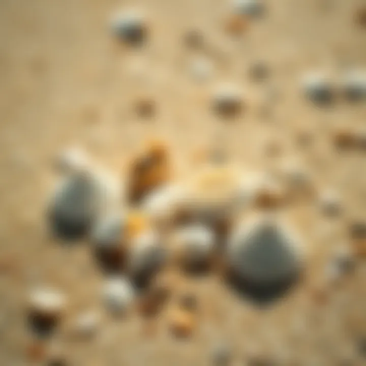 Natural Treasures of the Shore A close-up of seashells on a sandy shore