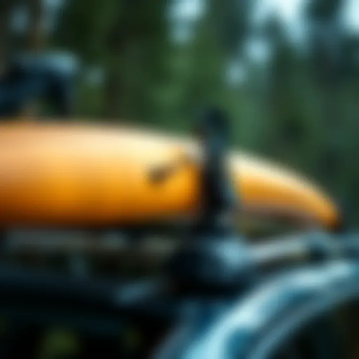 Thule Roof Rack Features Close-up of a Thule roof rack showcasing its robust design and features