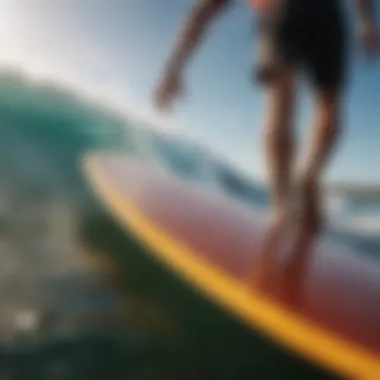 Close-up of a high-performance skimboard showcasing its material and design