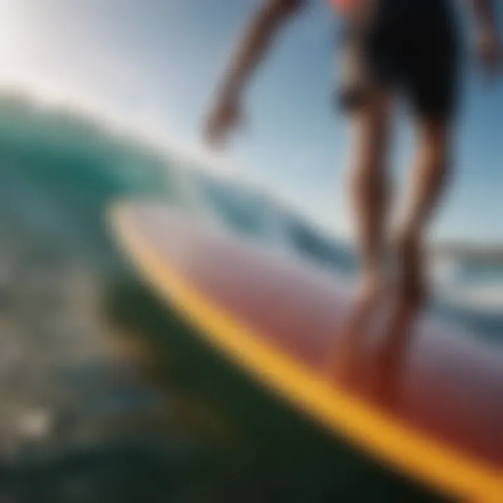 Close-up of a high-performance skimboard showcasing its material and design