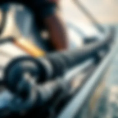 High-Quality Tow Rope for Jet Skis A close-up view of a high-quality tow rope designed for jet skis.