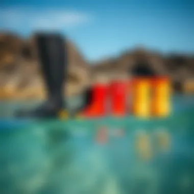 Side-by-side comparison of various wetsuit boot thicknesses.