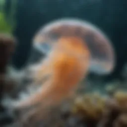 Close-up of a jellyfish in its natural habitat