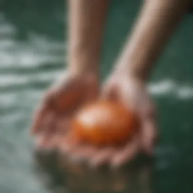 A person applying first aid for a jellyfish sting