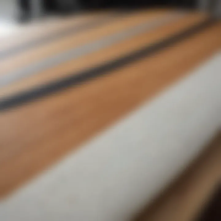 Close-up of shortboard surfboard material showcasing craftsmanship