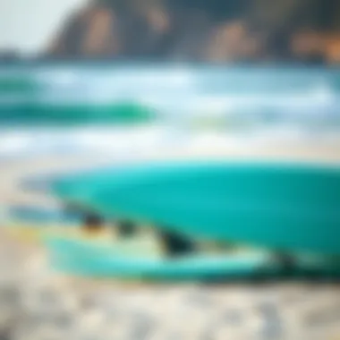 Quality Surfing Equipment for Safety and Performance Surfing equipment aligned on the beach