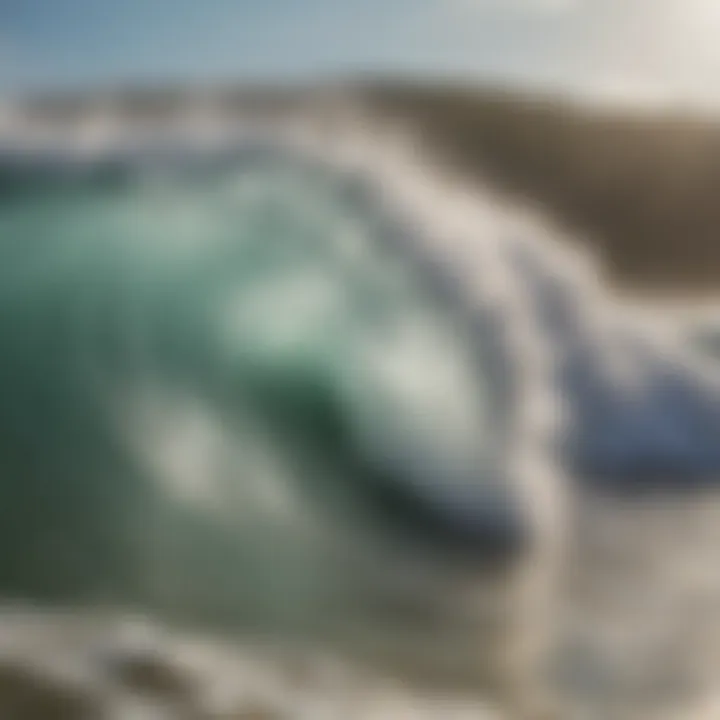 Foam forming on the surface of a wave