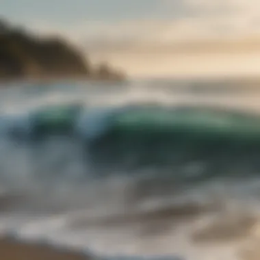 Waves crashing on the shore