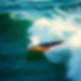 Electric surfboard gliding over ocean waves