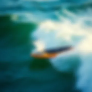Electric surfboard gliding over ocean waves