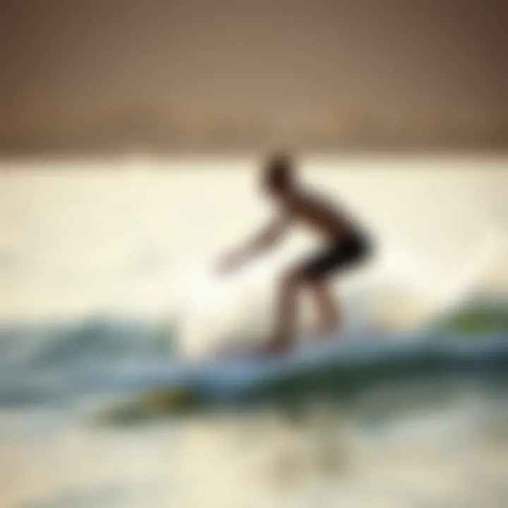 Surfboard enthusiast enjoying a ride on an electric surfboard