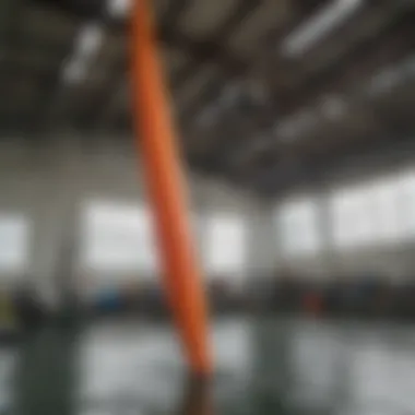 Wind sock installed at a watersport facility