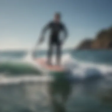 Visual representation of electric surfboard in action on water