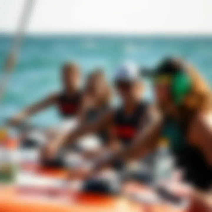 Watersports enthusiasts enjoying their activities