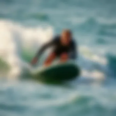 Performance in Action: Wave Bandit on the Water Surfboard performance test in action, highlighting agility on the wave