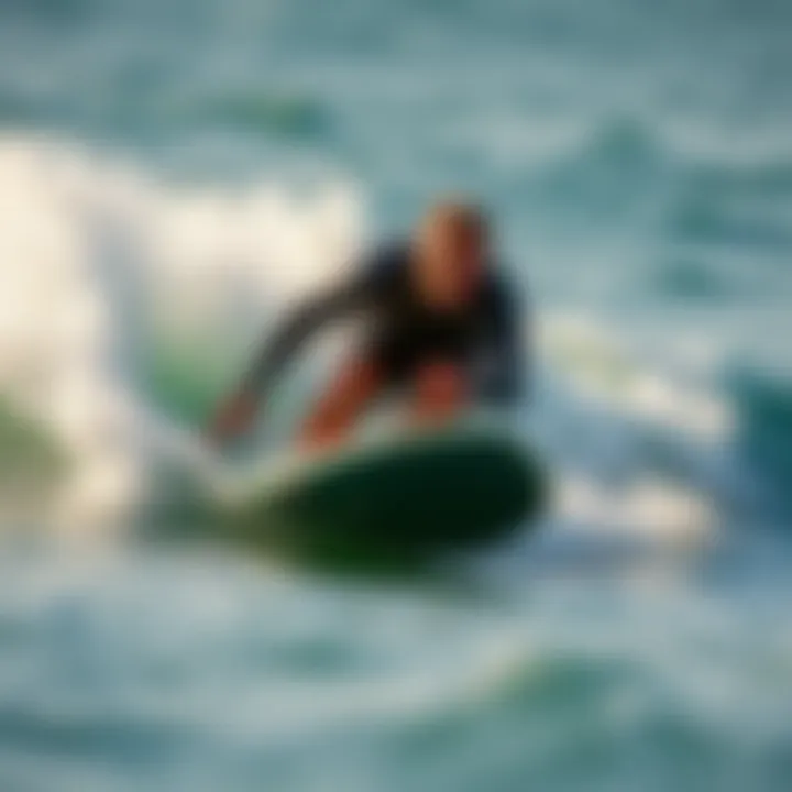 Performance in Action: Wave Bandit on the Water Surfboard performance test in action, highlighting agility on the wave