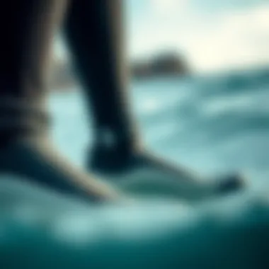 Flexible Material of Wetsuit Shoes Close-up of wetsuit shoe material showcasing flexibility