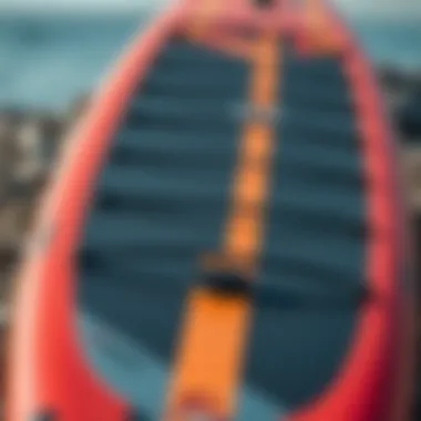 Close-up of windsurf board construction
